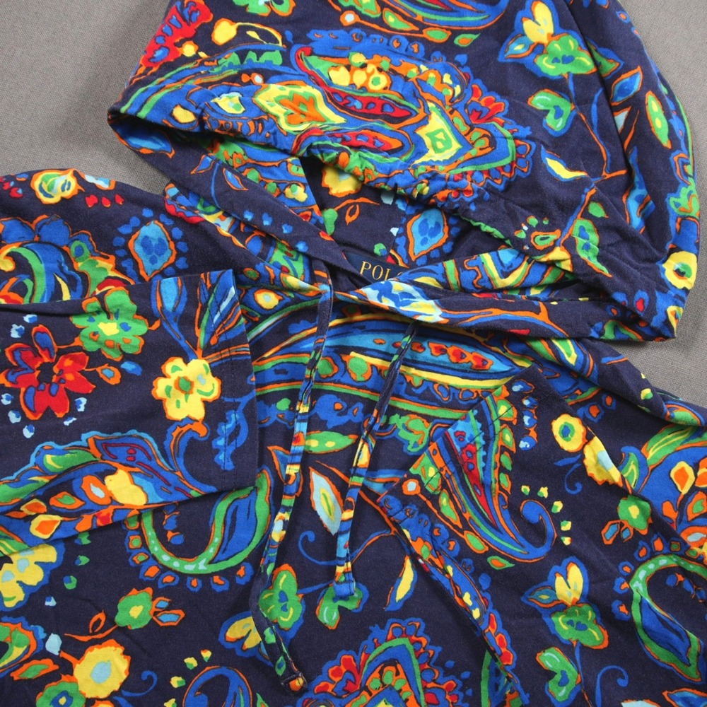 Polo Ralph Lauren Psychedelic Paisley Women Hoodie Sweater Pullover L Boho